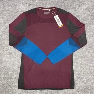 Smartwool Base Layer Mens Medium Bordeaux Blue Intraknit Thermal Merino Wool NEW
